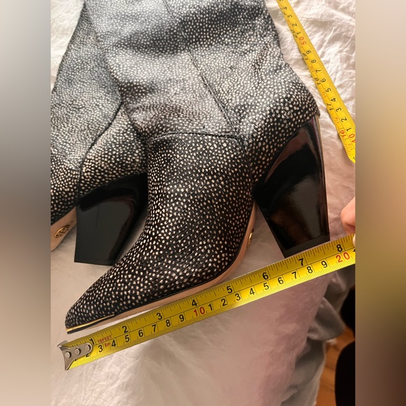 Tory Burch $628 Lila Calf Hair Knee High Heeled Boots Made in Brazil size 6 - Picture 4 of 13